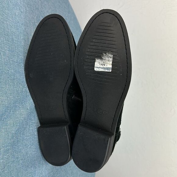 UGG Black Suede Zip Up Waterproof Ankle Boots Size 6 - Picture 6 of 7